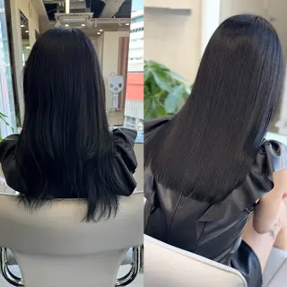 セミロング 髪質改善 赤み消しカラー山本のヘアスタイル