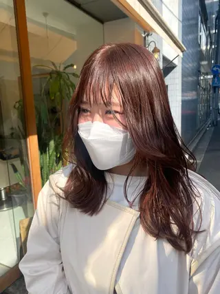 セミロング カラー 安永 涼のヘアスタイル