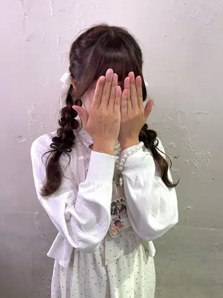 ロング SERINA/ウルフ 、デザインカラーのヘアスタイル