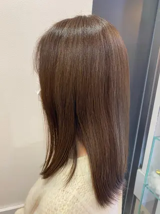 ミディアム カラー ゆめ ベージュカラーのヘアスタイル