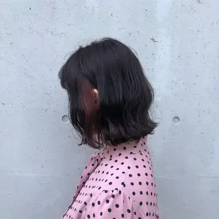 ミディアム カラー 酸性縮毛矯正🧴韓国 レイヤー/髪質改善のヘアスタイル