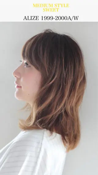 ミディアム カラー 髪師 kenjiroのヘアスタイル