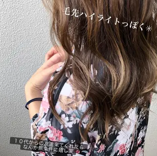 セミロング カラー ブリーチ/髪質改善 NYNY大久保のヘアスタイル