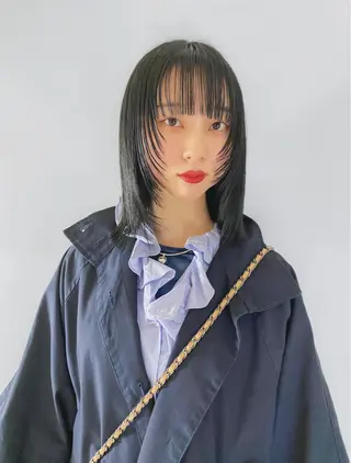 ミディアム カラー レイヤー/パーマ /ウルフ/nabeのヘアスタイル