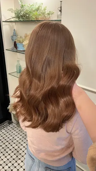セミロング カラー 美咲🤎 /艶カラー /ハイライトカラーのヘアスタイル