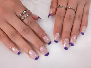 ネイル はばすみれ🎀ﾈｲﾙ 光ﾌｪｲｼｬﾙ ﾍｱのネイルデザイン
