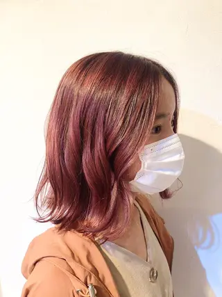 セミロング カラー 髪質改善&ストレート ✂︎鈴木青樹のヘアスタイル