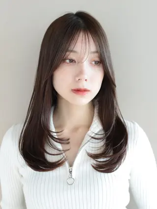 セミロング Nanako。/韓国 ハッシュカットのヘアスタイル