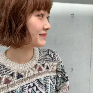 ミディアム Ririkoボブ 透明感カラー🤍のヘアスタイル