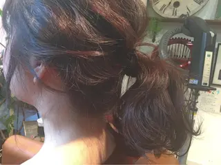 ミディアム カラー ヘアアレンジ 谷﨑 仁美のマツエク・マツパデザイン
