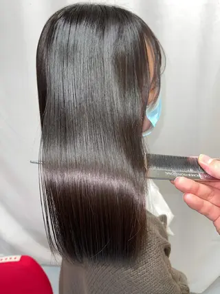 ミディアム パーマ 髪質改善/縮毛矯正 /レイヤー岡部のヘアスタイル
