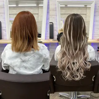 セミロング カラー ヘアアレンジ アイブロウ LAVENDIA 初音のヘアスタイル
