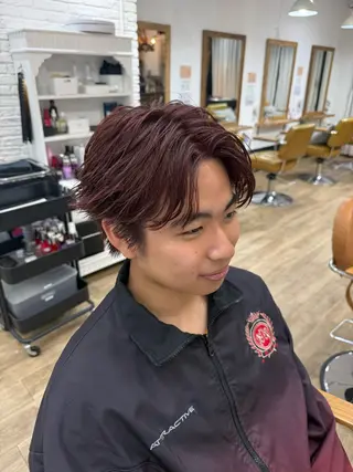 ショート カラー メンズ 藤原暖 ／カラーモデル募集のヘアスタイル