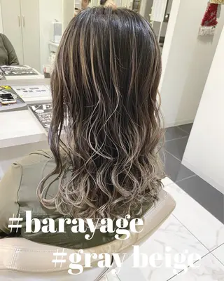 セミロング カラー 山崎俊輔/髪質改善 /バレイヤージュのヘアスタイル