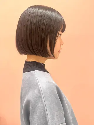 ショート カラー ヘアアレンジ 🌷ボブ/髪質改善 ストレートのヘアスタイル