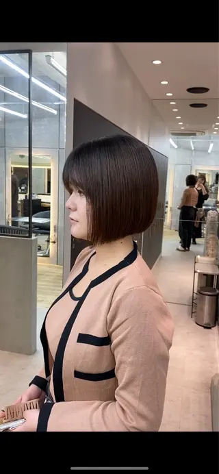 ショート カラー レイヤーボブ縮毛矯正 韓国RINAのヘアスタイル