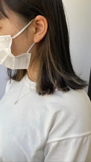 ミディアム カラー Pia ツボイ ケイタのヘアスタイル