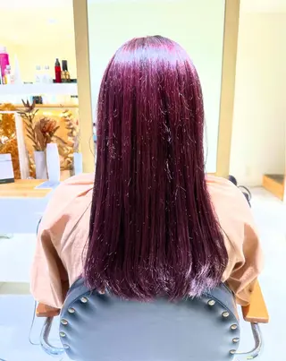 セミロング レイヤー/蟹江/ くすみカラー/川口のヘアスタイル
