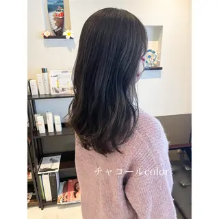 セミロング カラー 坂井田 浩樹のヘアスタイル