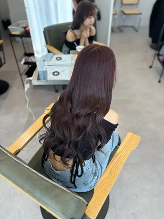 ロング カラー amu/ブリーチなし ダブルカラーのヘアスタイル