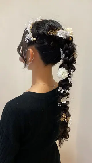 ロング ヘアアレンジ 顔まわり‎🤍小顔 カット🤍みさきのヘアスタイル