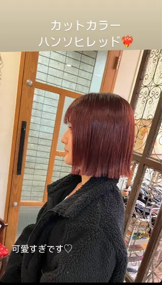 ミディアム カラー PON　ハイトーン ショートカット心斎橋のヘアスタイル