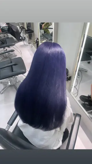 ロング カラー 湯田 竜也のヘアスタイル