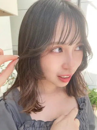 ミディアム カラー ヘアアレンジ マツエク・マツパ アイブロウ 透明感カラー🫧ヘア セット🫧松本菜月の眉毛・アイブロウイメージ