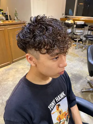 セミロング パーマ メンズ レイヤーボブ/ 艶カラー/サナ🌼のヘアスタイル