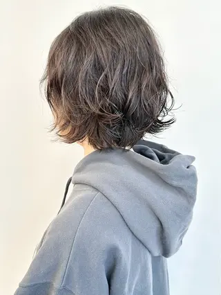セミロング パーマ ボブ/ゆるふわ ボブパーマ/とういのヘアスタイル