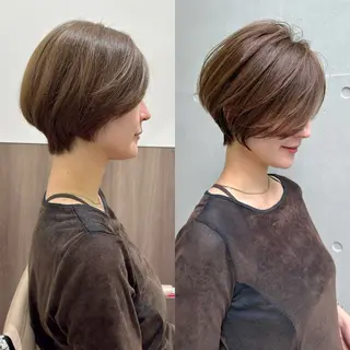 ショート 1日数名限定/似合わ ショート+艶カラー✨のヘアスタイル
