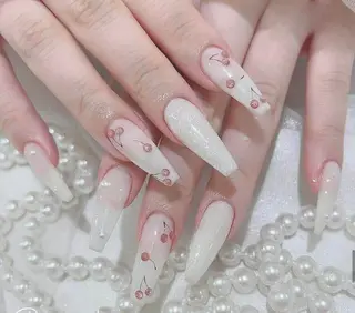 ロング カラー 波 なみのネイルデザイン