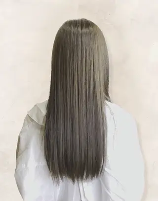 ロング 最小ダメージ縮毛矯正 /暖色カラー/Rieのヘアスタイル