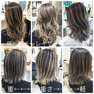 セミロング カラー 山崎俊輔/髪質改善 /バレイヤージュのヘアスタイル