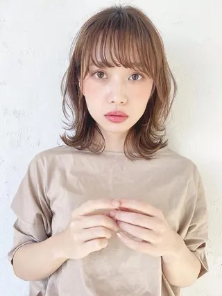 ミディアム カラー パーマ ヘアアレンジ ITbyALBUM 中野店のヘアスタイル