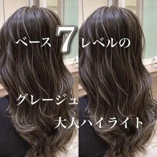 ロング カラー ヘアアレンジ メンズ 白髪ぼかしハイライト 茗荷谷駅徒歩2分のヘアスタイル