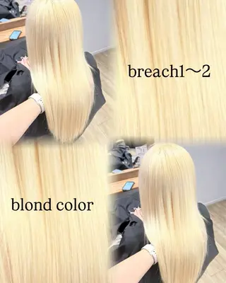 ロング カラー ハイトーンカラー シールエクステのヘアスタイル