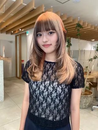 ロング カラー 似合わせカットカラー りおなのヘアスタイル