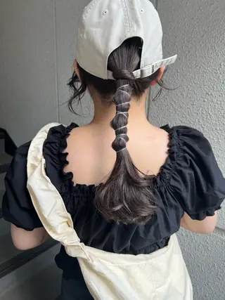 ロング カラー ヘアアレンジ カラーパティシエ facce🌼ikoのヘアスタイル