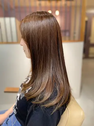 セミロング カラー 清水 保博のヘアスタイル