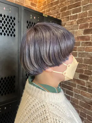 ショート カラー パーマ ヘアアレンジ メンズ キッズ ネイル マツエク・マツパ アイブロウ 久木原 ゆりのヘアスタイル