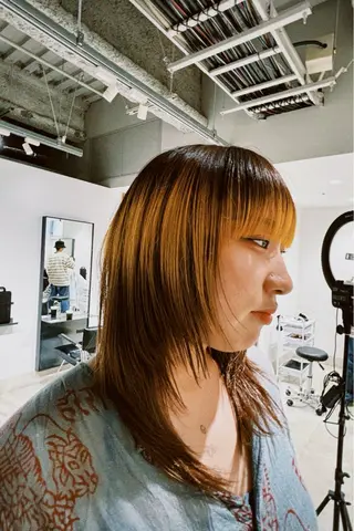 セミロング カラー 🟧オシャレ女子多数 アツシ🟧のヘアスタイル