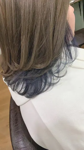 セミロング カラー パーマ ヘアアレンジ R ri R takagiのヘアスタイル