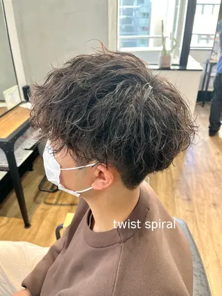 ミディアム パーマ メンズ メンズカット/パーマ 久田良和のヘアスタイル