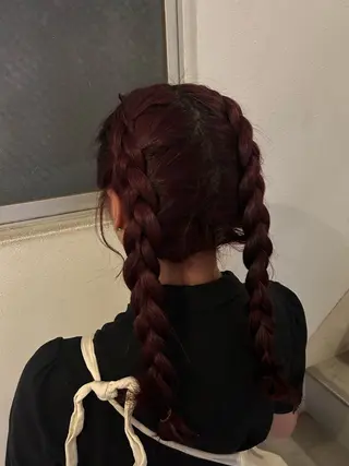 ロング カラー ヘアアレンジ 愛結 暖色カラー🎀🩰のヘアスタイル