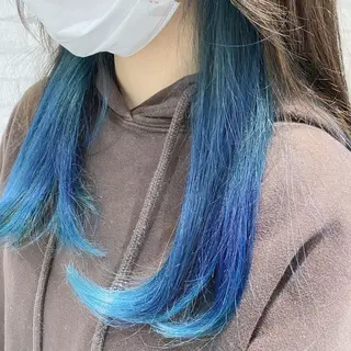 ミディアム カラー ヘアアレンジ ブリーチなし艶カラー 東家のヘアスタイル