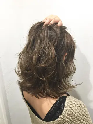 ミディアム カラー パーマ ヘアアレンジ メンズ キッズ ネイル マツエク・マツパ 境 健助のヘアスタイル