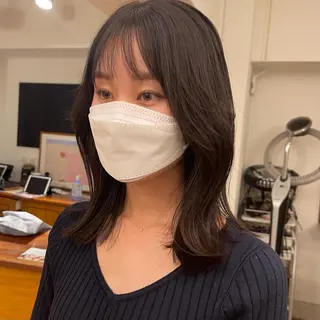 ミディアム yu-ri🩷 韓国ヘアのヘアスタイル