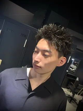 ショート メンズ メンズパーマ/難波/ 心斎橋　室園亮佑のヘアスタイル