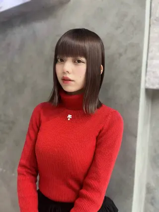 セミロング カラー ウルフ🦋顔まわり ❤︎ ͛MEIのヘアスタイル